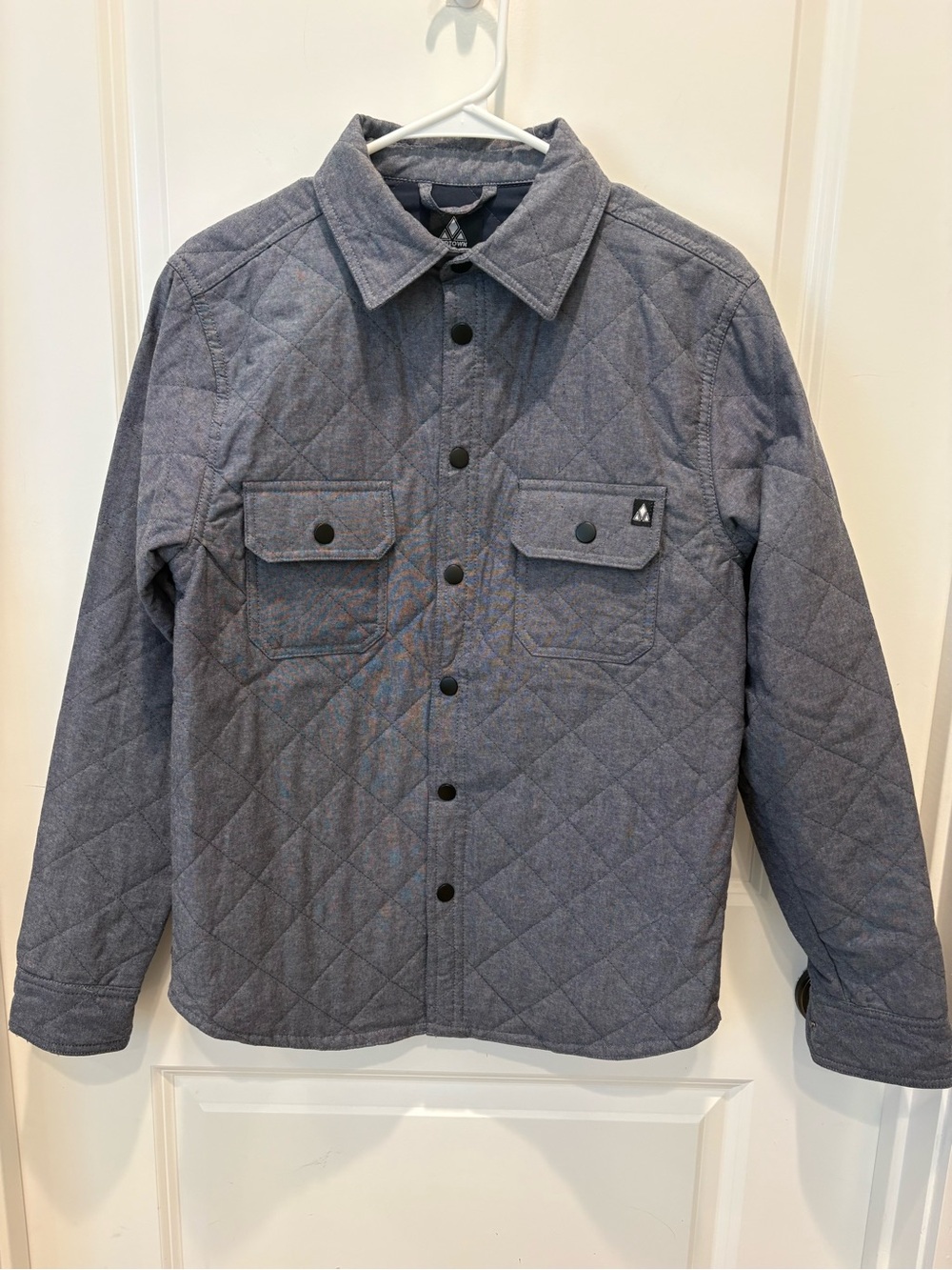 Midtown Quilted Shirt Jacket Men’s Small Gray Snap Front Shacket